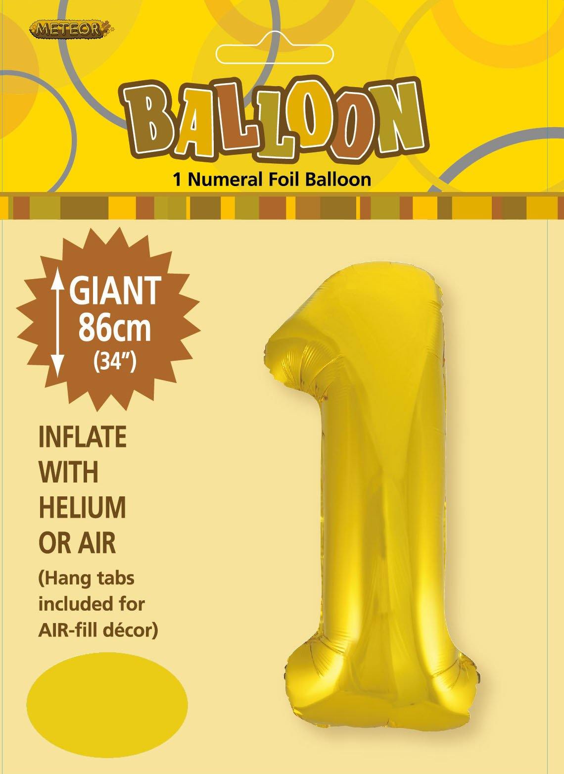 Gold Numeral 1 Foil Balloon - 86cm - The Base Warehouse
