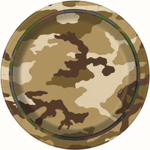 8 Pack Military Camo Plates - 18cm - The Base Warehouse