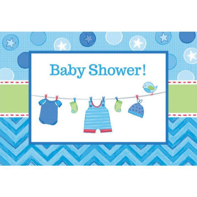 8 Pack Shower with Love Boy Postcard Invitations - 11cm - The Base Warehouse