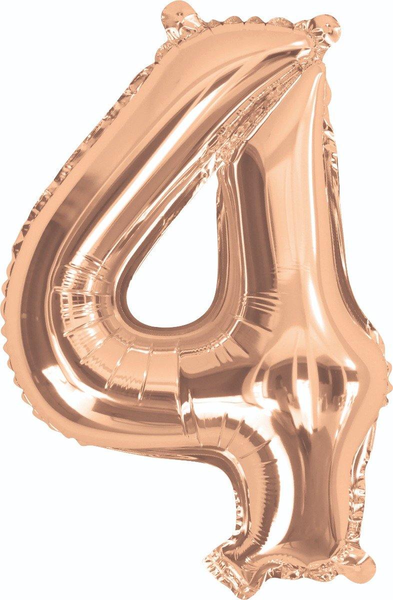 Rose Gold Number 4 Foil Balloon - 35cm - The Base Warehouse