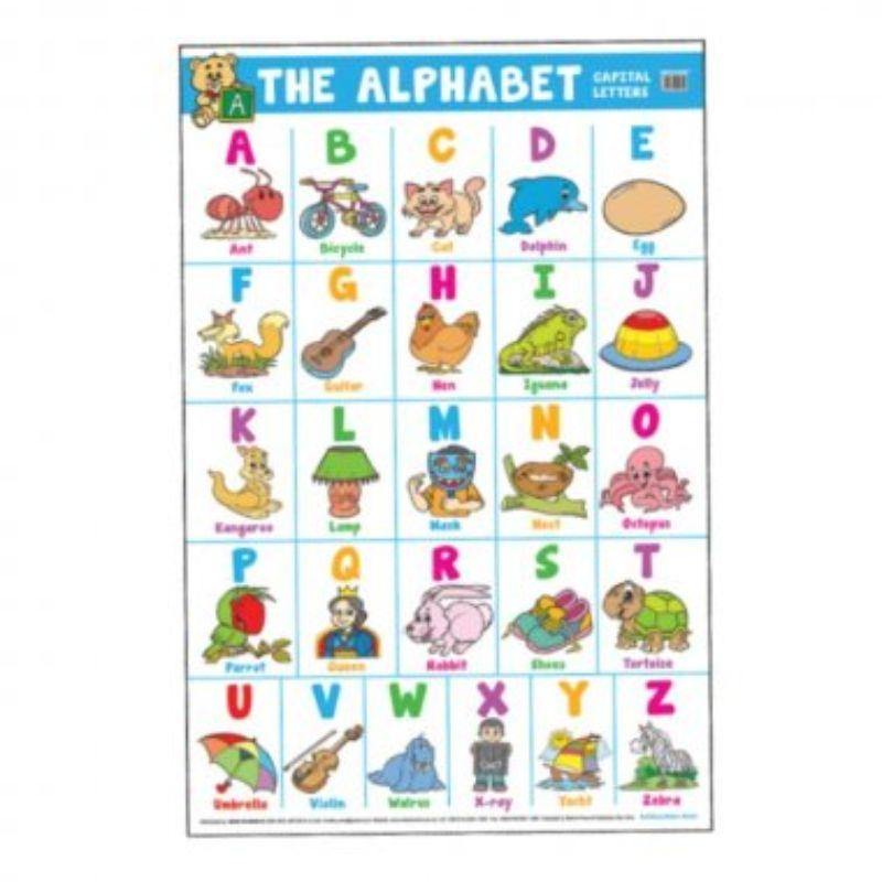 Educational Chart - THE ALPHABET Capital Letter - 76cm x 50.5cm - The Base Warehouse