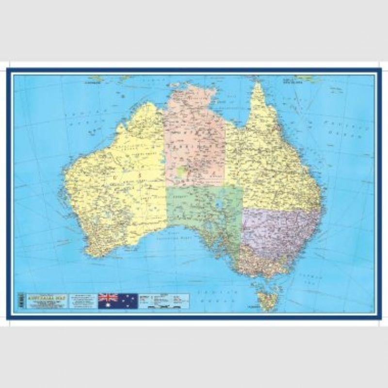 Educational Chart - Map of Australia - 76cm x 50.5cm - The Base Warehouse