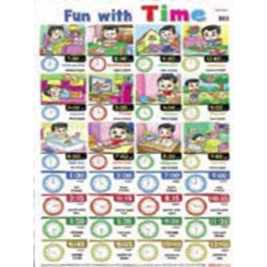 Educational Chart Fun With Time - 760mm x 505mm - The Base Warehouse