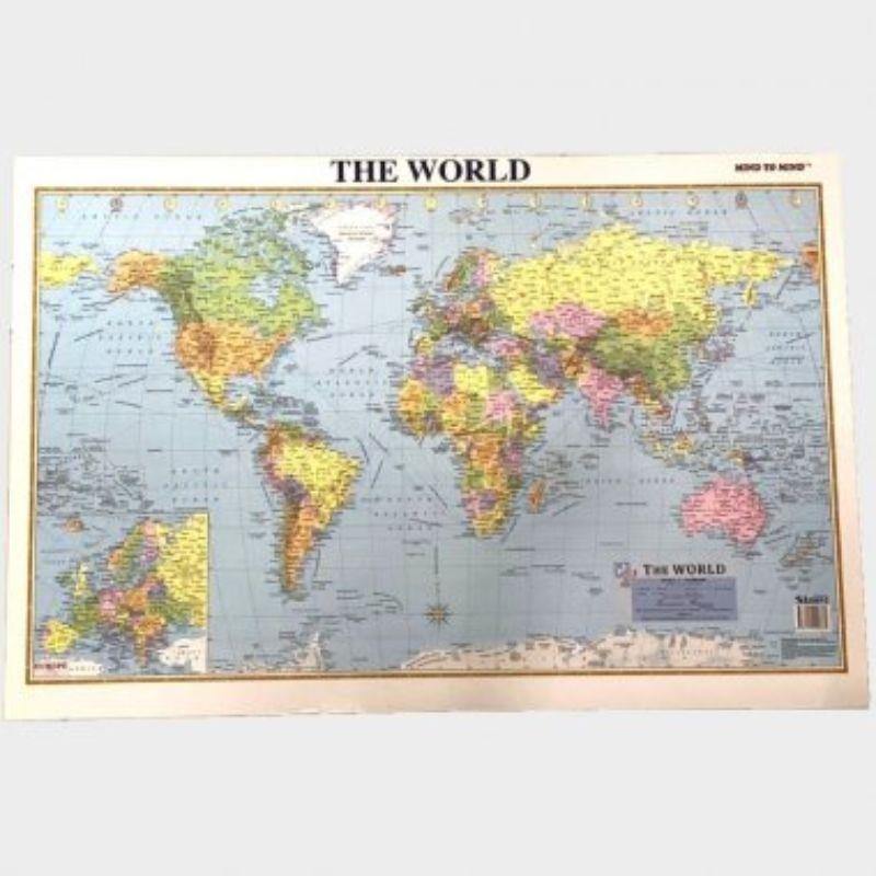 Educational Chart - World Map - 76cm x 50.5cm - The Base Warehouse