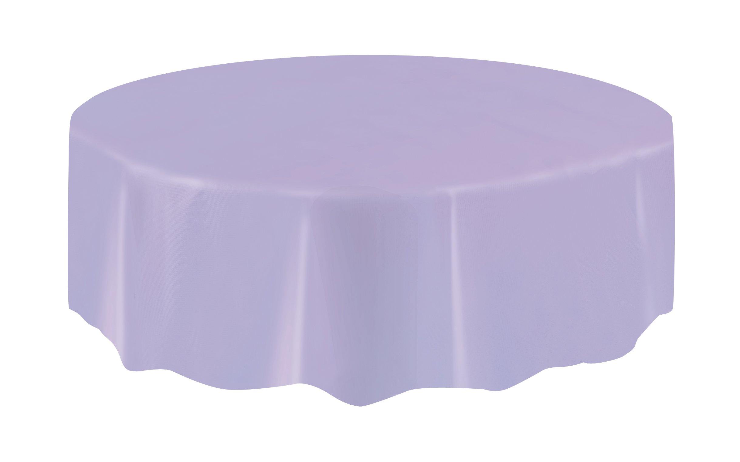 Lavender Plastic Round Tablecover - 213cm - The Base Warehouse