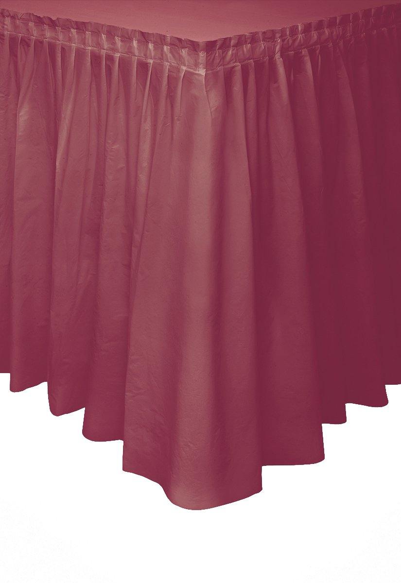 Burgundy Plastic Tableskirt - 73cm x 4.3m - The Base Warehouse