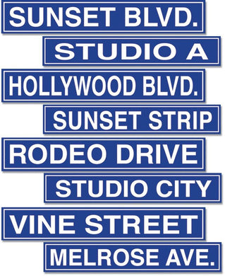 4 Pack Hollywood Street Sign Cut Out - 24in - The Base Warehouse