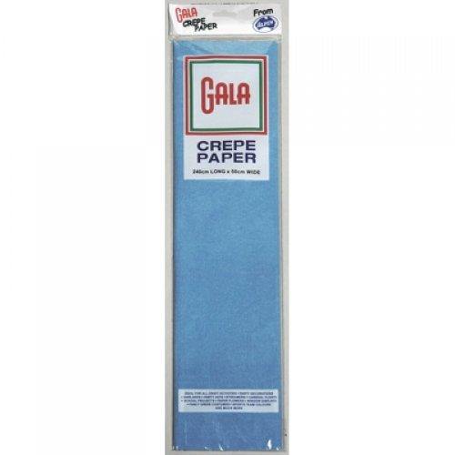 Sky Blue Gala Crepe Paper - 2.4m x 50cm - The Base Warehouse