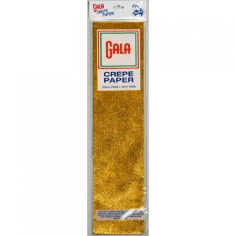 Gala Metallic Gold Crepe - 100cm x 50cm - The Base Warehouse