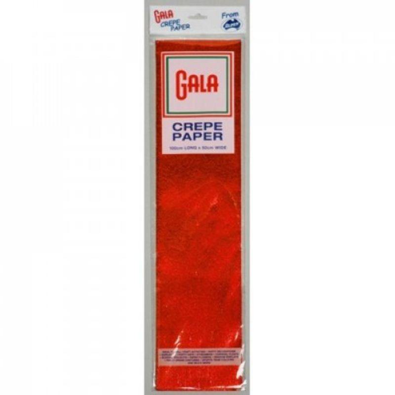 Metallic Red Gala Crepe Paper - 100cm x 50cm - The Base Warehouse