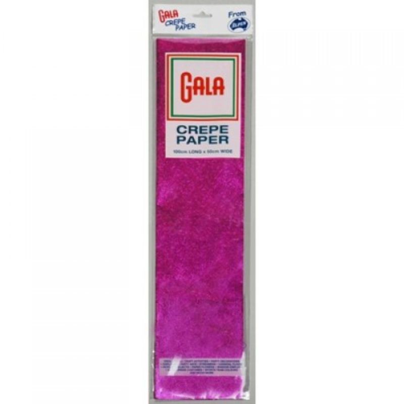 Gala Metallic Cerise Crepe - 100cm x 50cm