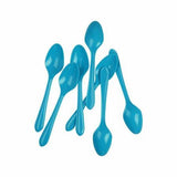 Load image into Gallery viewer, 25 Pack Plastic Azure Blue Spoons - 17cm - The Base Warehouse

