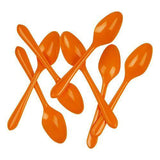 Load image into Gallery viewer, 25 Pack Plastic Orange Spoons - 17cm - The Base Warehouse

