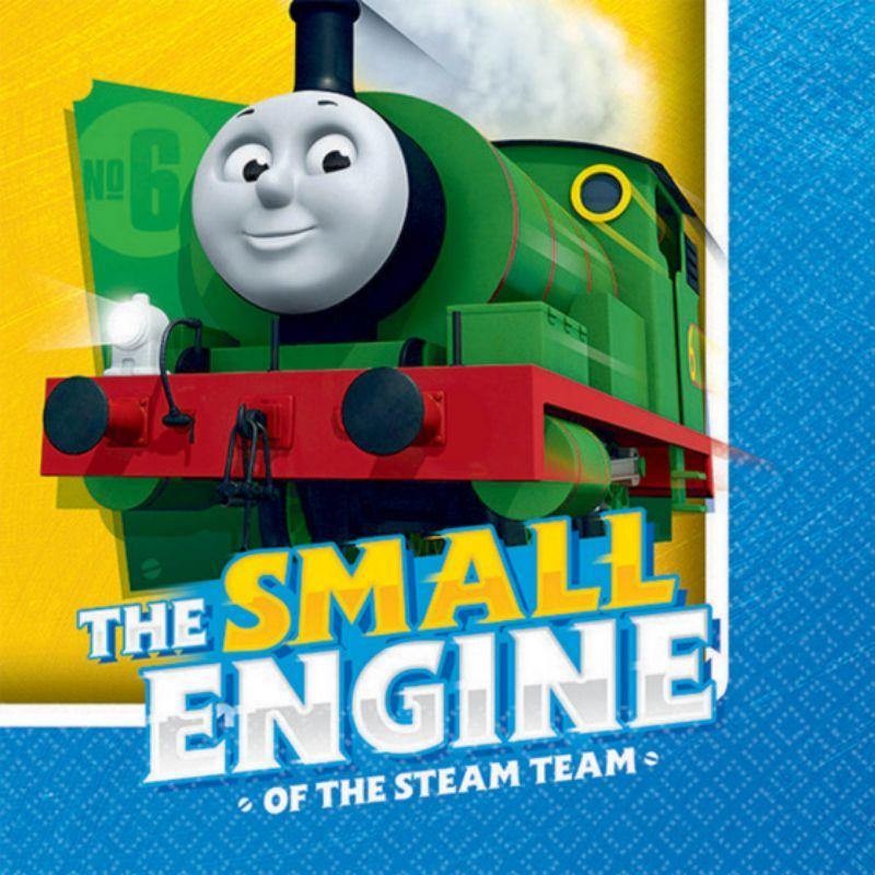 16 Pack Thomas All Aboard Beverage Napkins - 25cm - The Base Warehouse