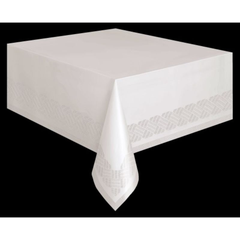 White Paper Poly Rectangle Tablecover - 137cm x 274cm