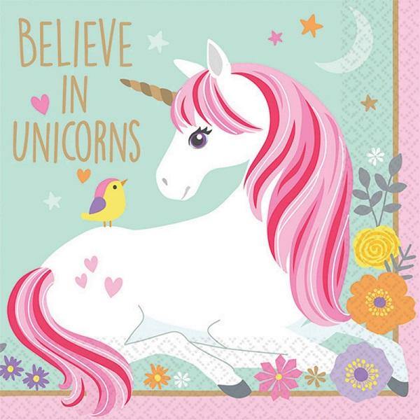 16 Pack Magical Unicorn Beverage Napkins - The Base Warehouse