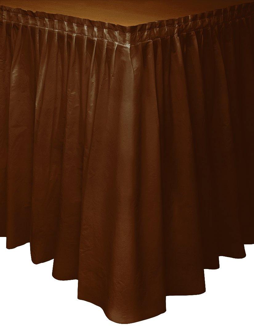 Brown Plastic Tableskirt - 73cm x 4.3m - The Base Warehouse