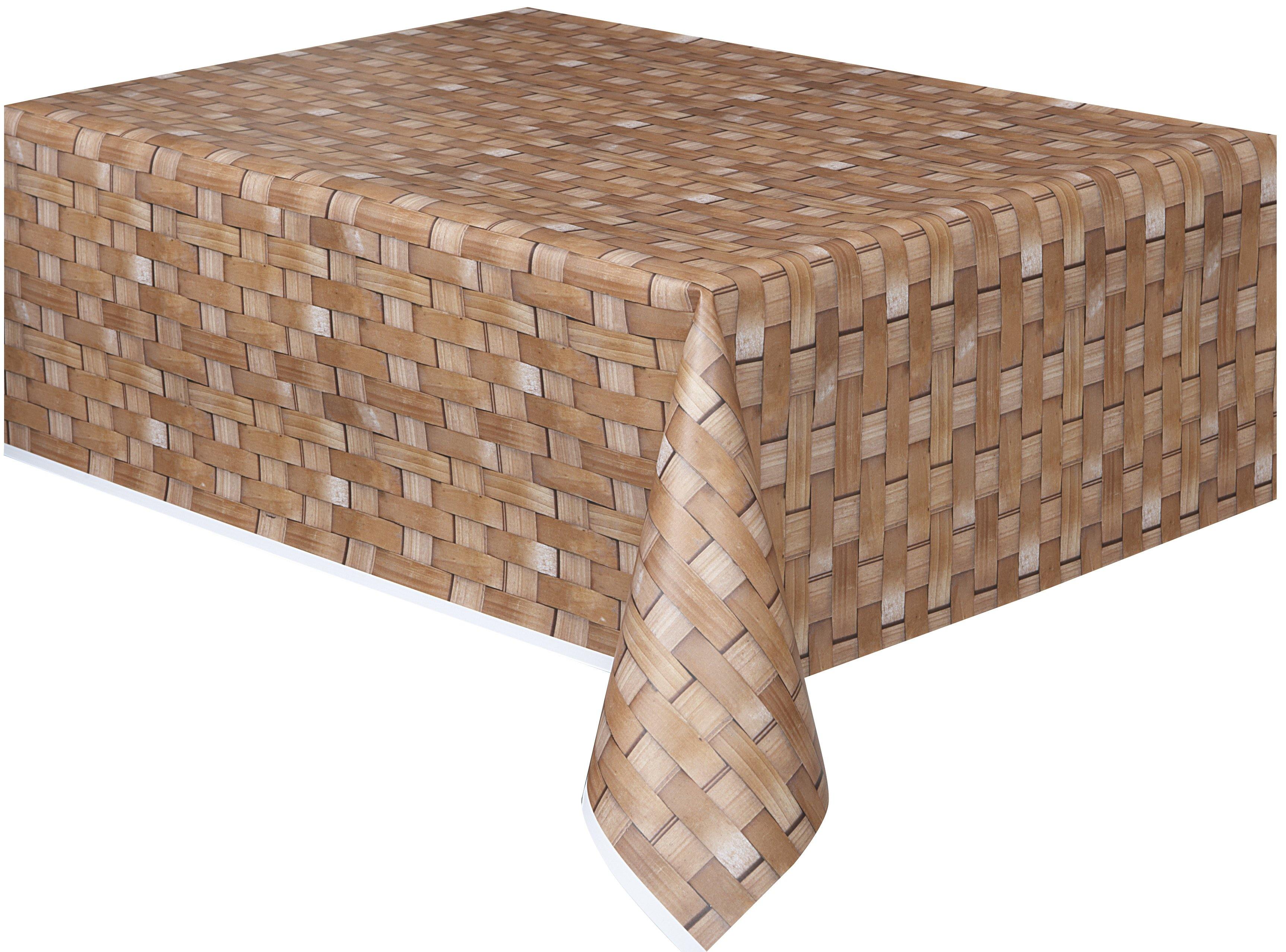 Basket Weave Plastic Rectangle Tablecover - 137cm x 274cm - The Base Warehouse