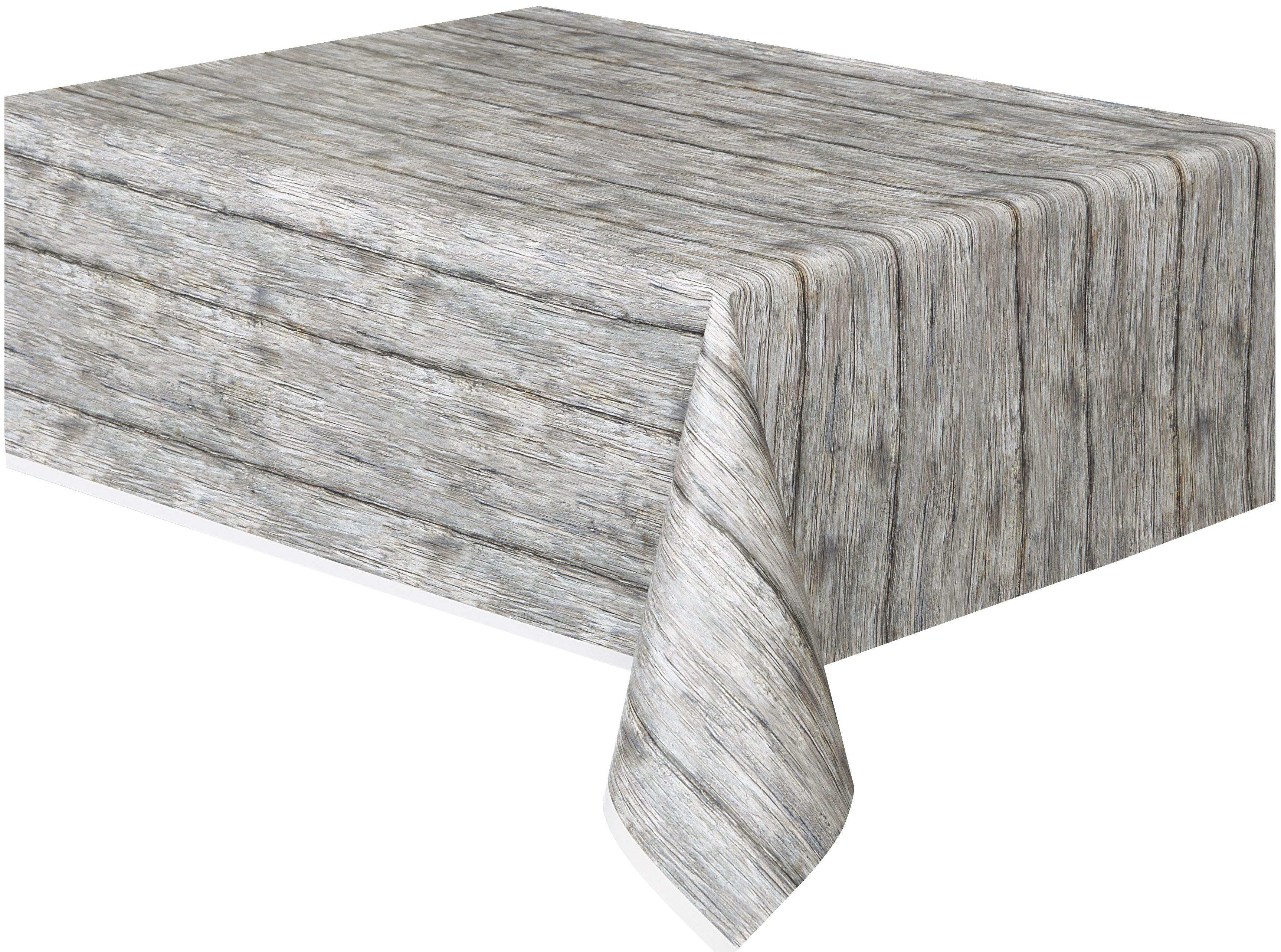 Rustic Wood Plastic Rectangle Tablecover - 137cm x 274cm - The Base Warehouse