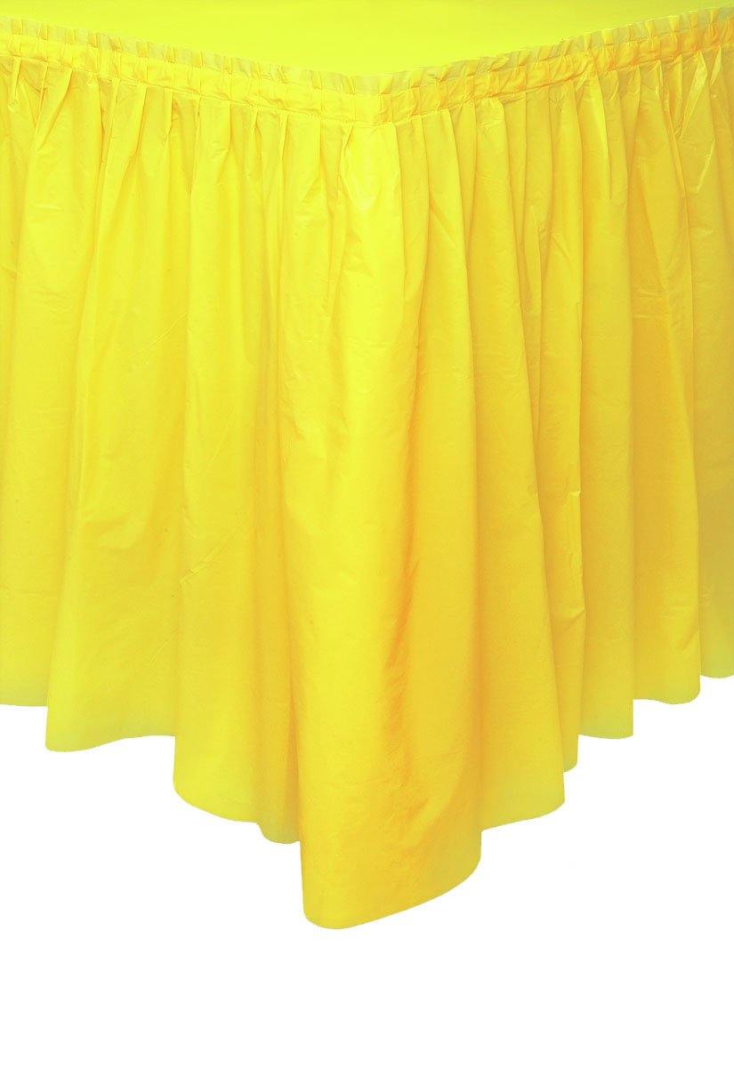 Soft Yellow Plastic Tableskirt - 73cm x 4.3m - The Base Warehouse