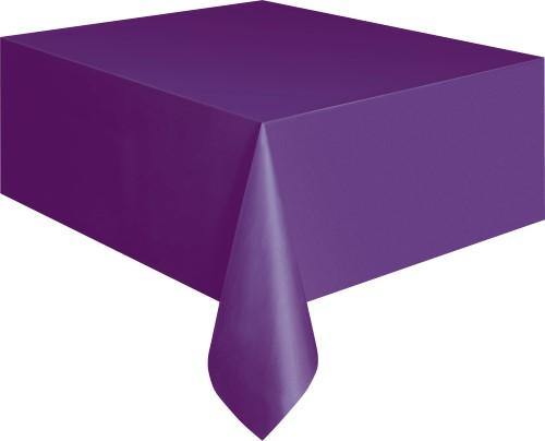 Deep Purple Rectangle Plastic Tablecover - 137cm x 274cm - The Base Warehouse