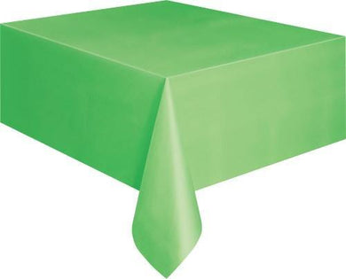 Lime Green Rectangle Plastic Tablecover - 137cm x 274cm - The Base Warehouse