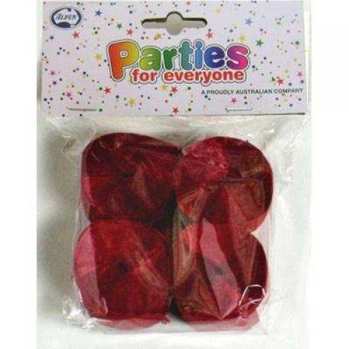 4 Pack Maroon Crepe Streamers - 3.5cm x 13m - The Base Warehouse