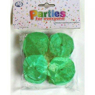 4 Pack Lime Crepe Streamers - 3.5cm x 13m - The Base Warehouse