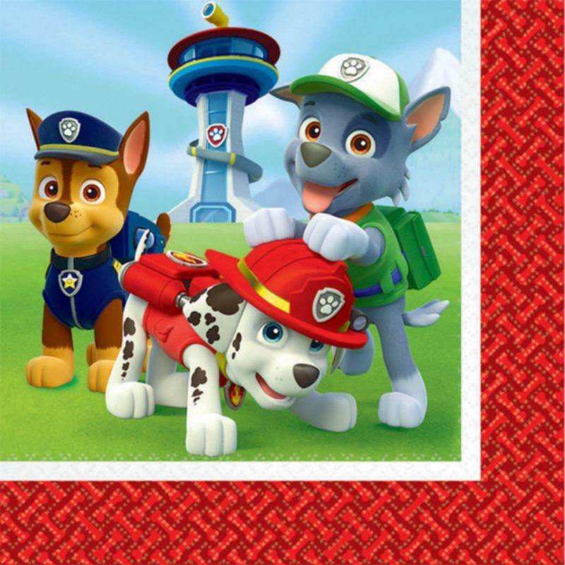 16 Pack Paw Patrol Lunch Napkins - 33cm - The Base Warehouse
