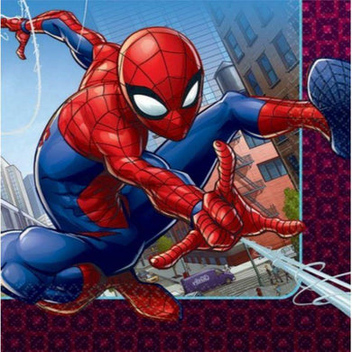 16 Pack Spiderman Webbed Wonder Lunch Napkins - 33cm - The Base Warehouse
