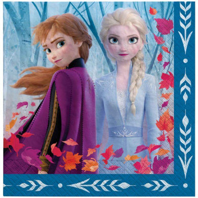 16 Pack Frozen 2 Lunch Napkins - 33cm - The Base Warehouse