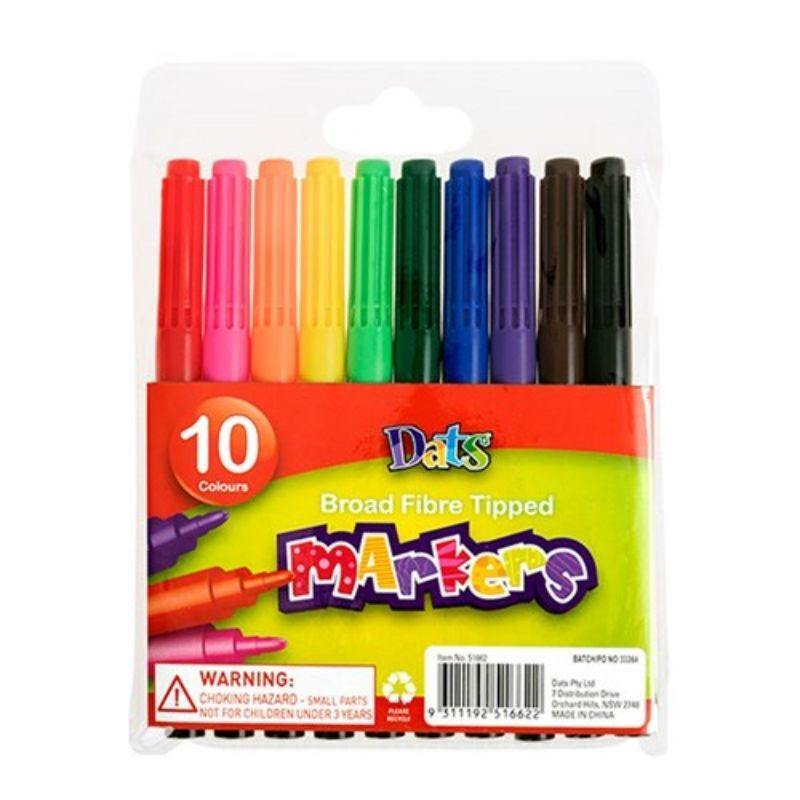 10 Pack Broad Tip Markers - The Base Warehouse