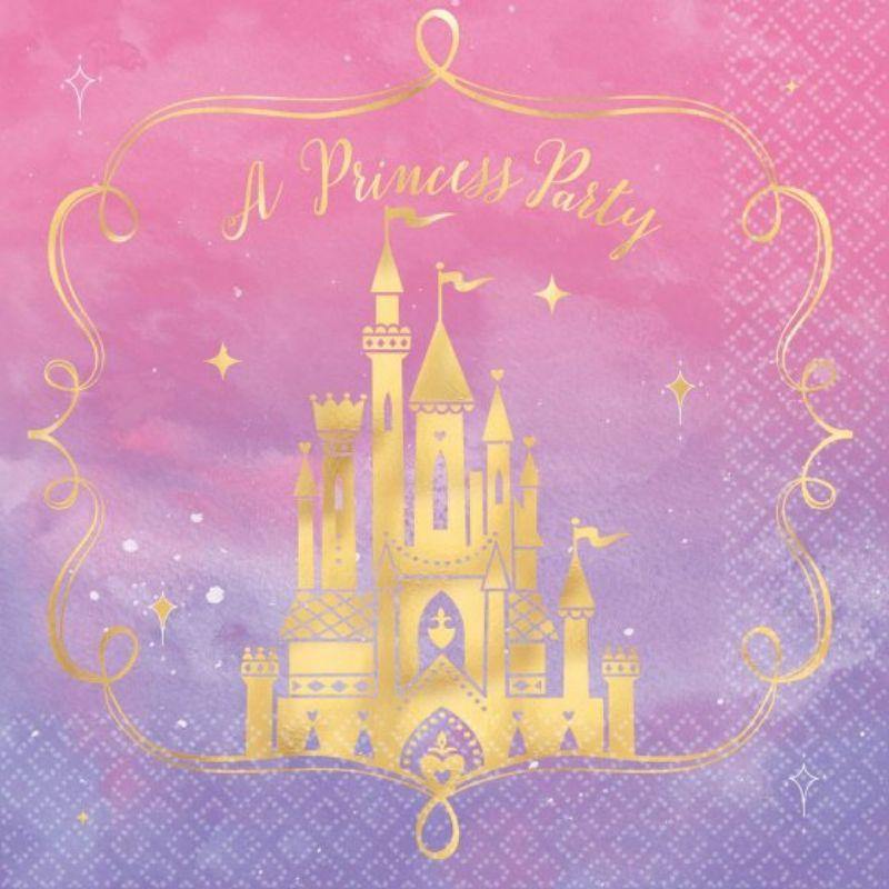 16 Pack Disney Princess Party Lunch Napkins - 33cm x 33cm - The Base Warehouse