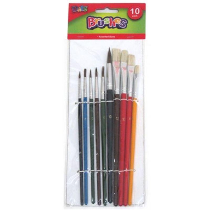 10 Pack Artist Paint Brush Set - The Base Warehouse