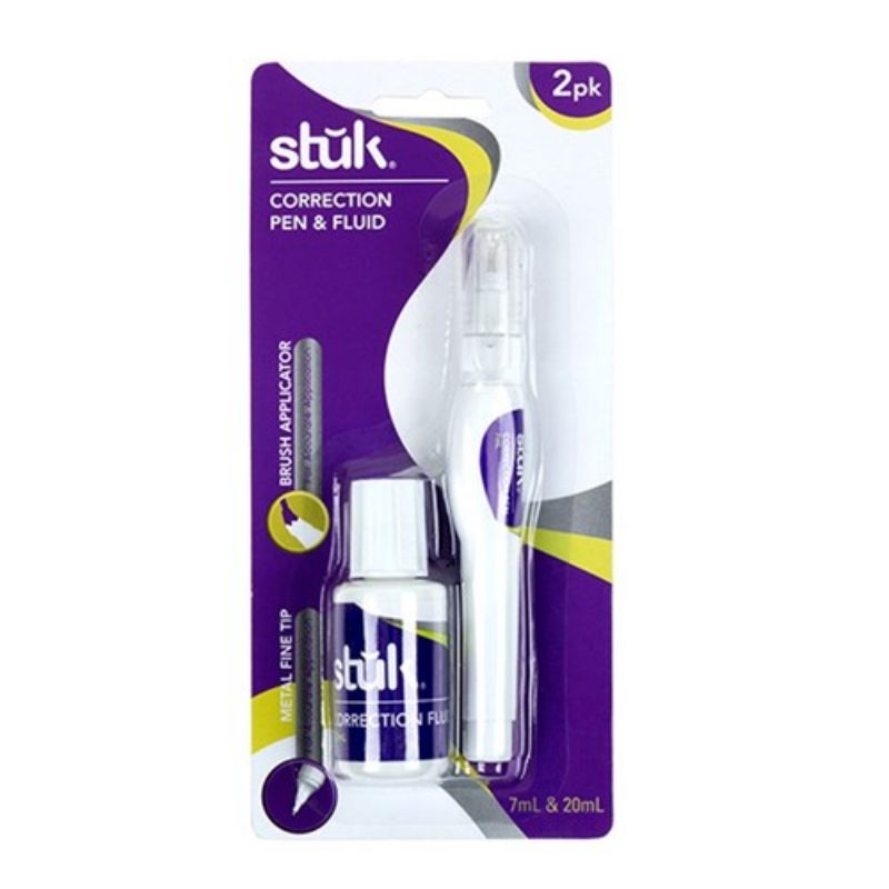 2 Pack Correction Pen with Correction Fluid Set