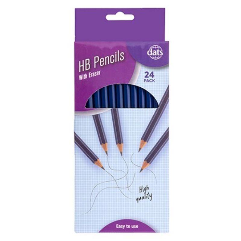 24 Pack Blue Barrel Pencils with Eraser - HB - The Base Warehouse