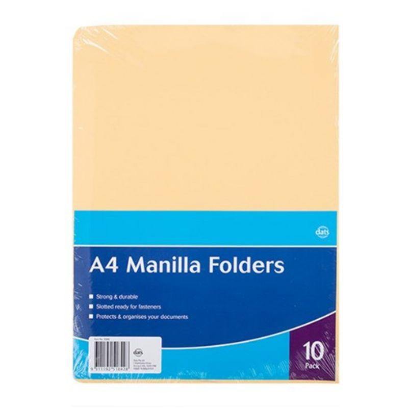10 Pack A4 Manilla Folders - The Base Warehouse