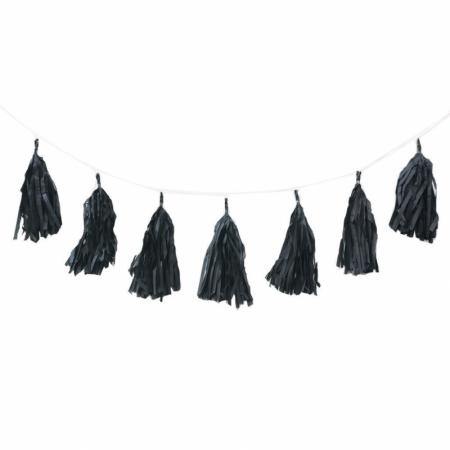 12 Piece Black Tassel Garland - 3m - The Base Warehouse