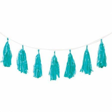 12 Piece Classic Turquoise Tassel Garland - 3m - The Base Warehouse