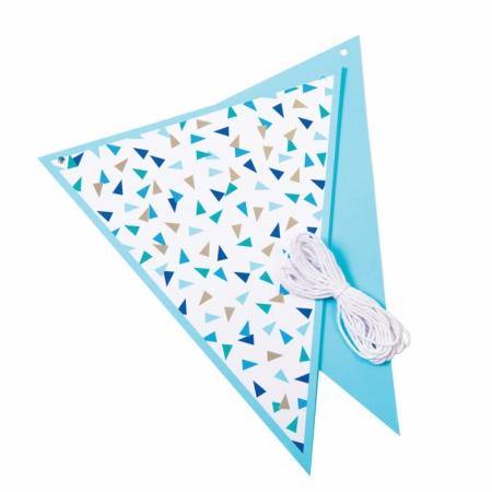 Blue, Turquoise & Silver Foil Banner Bunting - 3m - The Base Warehouse