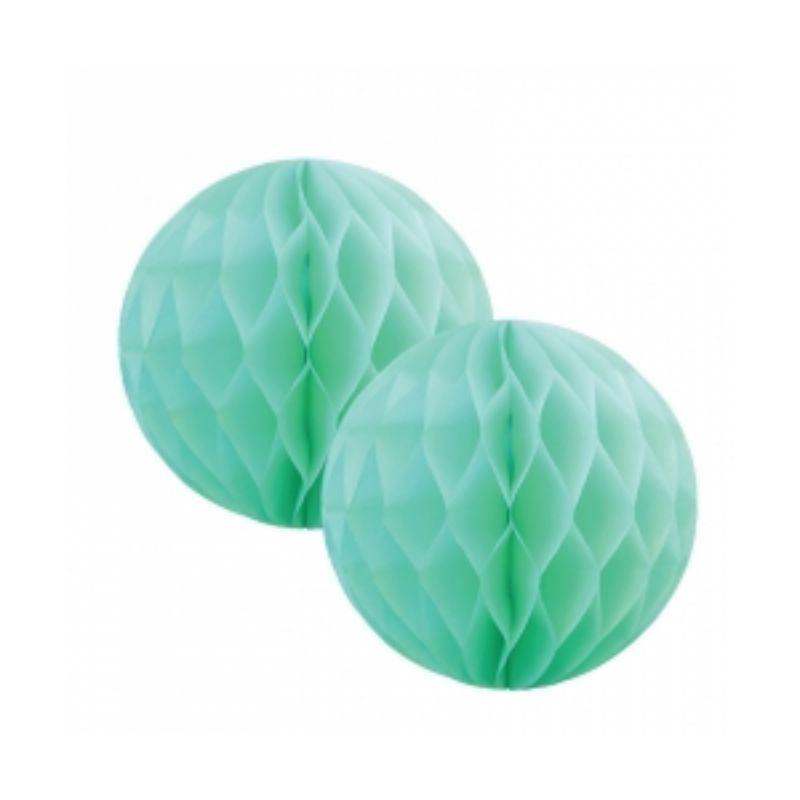 2 Pack Mint Green Honeycomb Balls - 15cm - The Base Warehouse