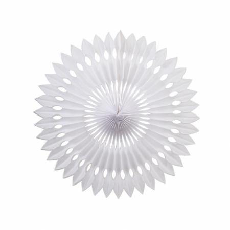 White Hanging Fan Decoration - 40cm