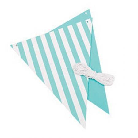 Classic Turquoise Stripe Reversible Bunting - 3m - The Base Warehouse