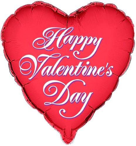 Happy Valentines Day Red Foil Balloon - 45cm - The Base Warehouse