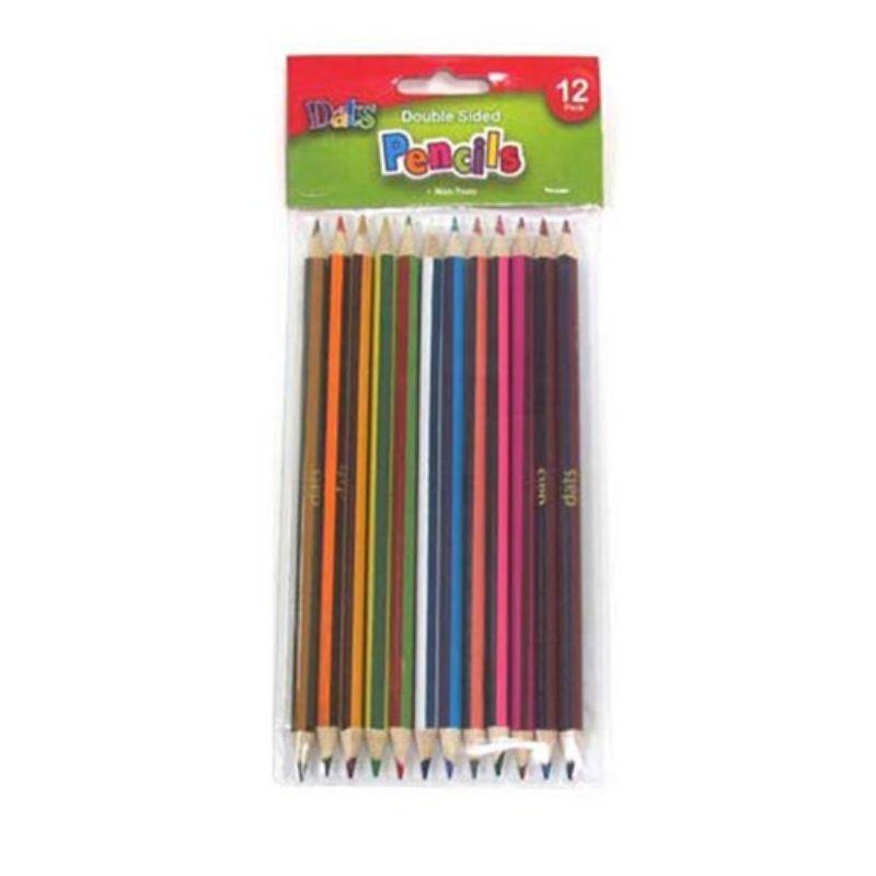 12 Pack Double Ended Colour Pencils - The Base Warehouse