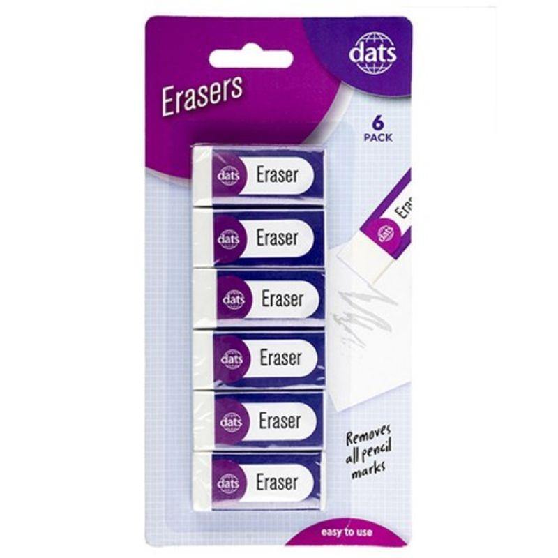 6 Pack Vinyl Erasers - The Base Warehouse