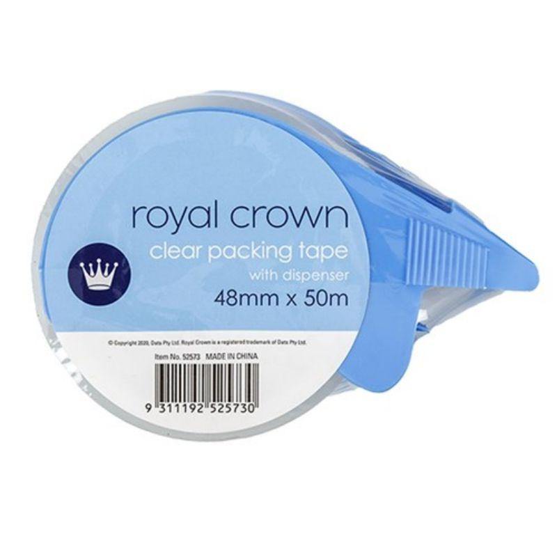 Clear Packing Tape with Dispenser - 48mm x 50m - The Base Warehouse