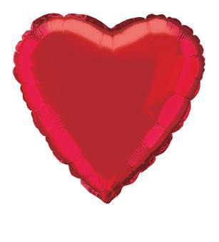 Red Heart Foil Balloon - 45cm - The Base Warehouse