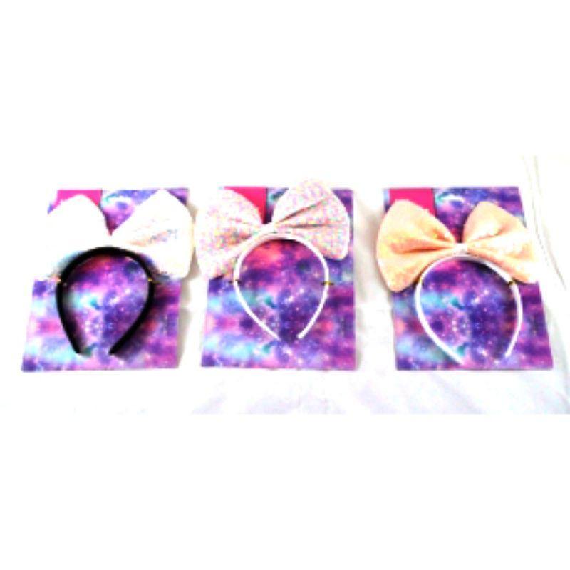 Headband with Glitter Bow - The Base Warehouse