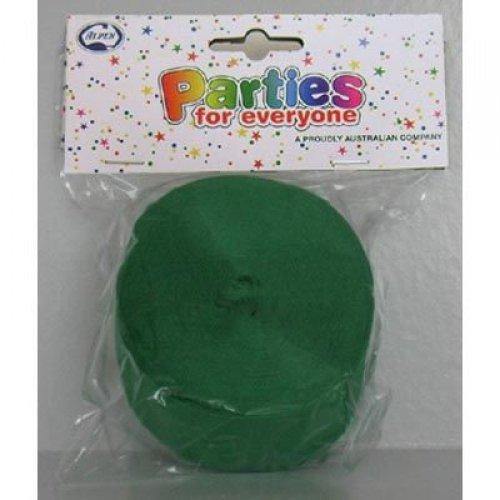 Emerald Green Crepe Streamer - 30m - The Base Warehouse